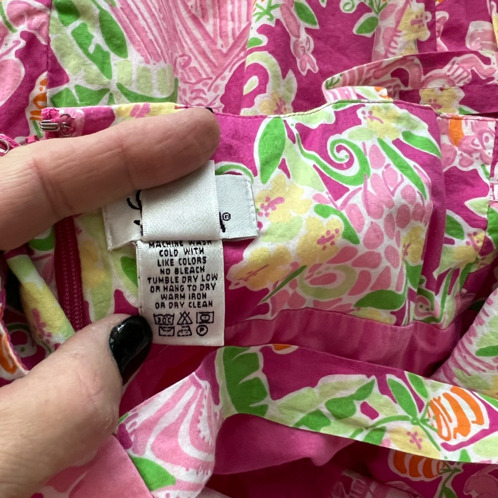 EUC Lilly Pulitzer White Label Strapless Giraffe Pattern Dress - Picture 6 of 6